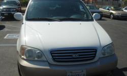 2003 KIA SEDONA WHITE STOCK#540967
ASKING PRICE$6,988 PLUS TAX LIC, AND DOC FEES
CALL TODAY FOR ,MORE INF,@(909)984-8000
DC MOTOR SPORTS INC,
958 E. HOLT BLVD
ONTARIO CA91761
(909)984-8000
10AM - 7PM
WWW.DCMOTORSPORTS2009.COM