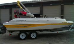 2003 Starcraft Deck Boat- Travis Edition.&nbsp;&nbsp; New motor installed in July 2011.&nbsp; Less than 10 hours on the motor since installed. 220 hp inboard&nbsp;with volvo outdrive.&nbsp;&nbsp; Garage Kept. Well Maintained. Will consider trade for