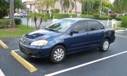 Year : 2003
Make : Toyota
Exterior : Beautiful Blue
Model : Corolla
Body : 4 DR
Mileage : 74,000
Engine : Gas 1.8L
Transmission : Automatic
Best Price, Only 6,699, All Power,
Automatic and More,
Cold A/C, Perfect Mechanical !!!
Super Clean IN&OUT;
No Cuts