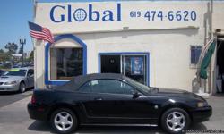 Ford Mustang Deluxe 2dr Convertible Manual 5-Speed Black 83063 V6 3.8L V62004 Convertible Global Sales & Finance (619) 474-6620