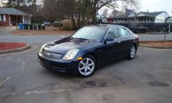 2004 Infiniti G35 , sedan , automatic , runs and drives great , power everything , leather powered heated seats , sunroof , Bose sound &nbsp;system , great tires , very clean in and out .
Only 131 K miles !!!!&nbsp;
I am a dealer / Broker .
Call me at