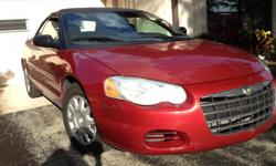 2004 Chrysler Sebring Convertable Red, cloth Interior, gray, new tires. --