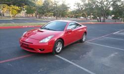 2004 Toyota Celica GT Red 5 speed manual transmission power windows and locks cruise control cold ac hot heater just had oil change CD and tape player 2 door coupe good tires sunroof alloy wheels has 114k miles on it two owners clean texas title clean