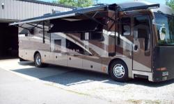 Spartan Chassis Cat 425 HP (J) B Tray Package, Exterior Entertainment Center, Norcold 4 Door with Ice Maker, 32 Plasma, 24 Inch Bedroom Solar Panel, Auto Gen Start, 7.5 KW Central Vac, King Bed, Satellite, All Leather, 125 Gal Fuel, 95 Gal Fresh Water, 60