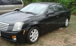 2005 Cadillac CTS 2.8L SEDAN 4-DR, 2.8L V6 DOHC 24V.
PARKED ON 04-2013. ENGINE STARTS WITH A BOOST AND RUNS. MANUAL 5 SPEED TRANSMISSION IS OPERABLE. EXTERIOR IS BLACK WITH NO CRACKED GLASS. HAS MINOR DENTS, DINGS AND SCRATCHES. 4 TIRES UP WITH GOOD TREAD