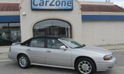 2005 CHEVROLET IMPALA LS | Silverstone Metallic with Black Soft Top and Grey Leather Seats | Named on the IntelliChoice 2005 Top Ten Lowest Cost of Ownership List and the Lowest Fuel Cost In Class List, the Chevrolet Impala delivers a competent engine,