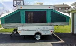 2005 pop up. Excellent condition. No rips,tears or leaks. Refrigerator works on gas or electric. Air conditioning and heater work. Indoor and outdoor stove. Awning has no leaks. Sleeps 8. Would be willing to trade for a gas golf cart!!
