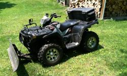 2005 sportsman 800 twin factory plow with winch rear tool box new front tires /battery adault owned hand & thumb warmer