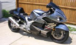 $8500.00
THIS IS A 2005 SUZUKI GSX1300R HAYABUSA WITH MENY EXTRAS. THE BIKE HAS ONLY 2800 MILES AND HAS NEVER SEEN RAIN.
Specs on the bike are as follows:
? Lowered
? BCS doglegs
? Trac Dynamics billet aluminum upper triple tree
? 10? over stock Trac