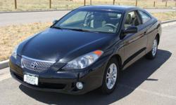 &nbsp;
Beautiful black Toyota Solara coupe. 4 cyl 2.4 liter engine with 4 speed automatic transmission.
Original Owner with only 42,000 miles, car averages 28.7 mpg.
16 inch alloy wheels with new 215/60R16 tires.
Air conditoning, cruise control, AM/FM