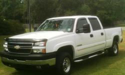 2006 Chevy 2500HD 6.0L LS, 2WD, Auto, 4Dr, 373 Rear Gear, Remote Lock,
Power Windows & Tow Mirrors, Fog & Cargo Lights,&nbsp; LightSpray In Bed Liner,
B&W Gooseneck Hitch, Non Smoker, Never Wrecked, 108,000 Miles,
Vin# 1GCHC23UX6F175706,