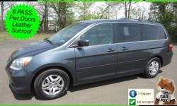 ***AWESOME*** This Odyssey comes with a bevy of options including: GRAY LEATHER INTERIOR, DUAL POWER SLIDING DOORS, 8 PASSENGER SEATING, POWER DRIVER'S SEAT, POWER SUNROOF, TRACTION CONTROL, 6 CD CHANGER, DUAL CLIMATE CONTROL, REAR CLIMATE CONTROL, HEATED