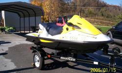 This jet ski is in very good shape has been kept out of the weather only used 27hrs. it does have scratching on the bottom it comes with brand new Hustler Trailor more info 423-748-2953 ask for Vernon.....