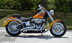 2007 Harley Davidson Fatboy with custom paint and loaded with chrome. Bike used to be a show bike and won several trophies. Lowered suspension for a woman, and rides fantastic. Only 9800 miles. Bike is equipped with security system. I have windshield with