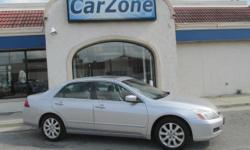 2007 HONDA ACCORD EX-L SEDAN | V6 Model | Alabaster Silver Metallic with Charcoal Leather Interior | Named an Edmund's 'Lowest True Cost To Own' in its class, the Honda Accord was named a Consumer Guide 2006 'Best Buy' and named an AMI Auto 'World Best