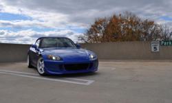 For more pictures email at: sandysddoukas@ukgardeners.com . 2007 Honda S2000 in Laguna Blue Pearl color. It is currently stored in a garage, under a cover. The car is slightly modified, though all modifications were done keeping in mind that I would be