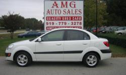 Price: $5,995
Year: 2007
Make: Kia
Model: Rio
Trim: Base
Miles: 55070
VIN: KNADE150166472743
Stock #: 6613
Engine: 4-Cylinder 1.6L
Color: WHITE
MPG:
Contact Seller:
AMG Auto Sales
5317 Fayetteville Rd.
Raleigh, NC 27603
Options:
4 Door, Manual