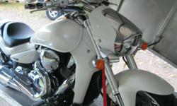 Beautiful,white Suzuki Cruiser, Vtwin 1783 decked out with chrome, must see to believe