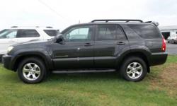 2007 Toyota 4 Runner Sport Edition 4 x 4 Luxury Suv!!!! WOW !!!! This sharp looking luxury Suv has a powerful V-8 motor, with only 89k, Loaded with power options, cloth interior, Cd player, Child Proof locks, rear window wiper, Sunroof, rear heat air,