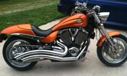 2007 Victory Hammer with custom pipes, 15000 miles, L.E.D. accent lights to be better seen & to just look cool. H.I.D. low beam head lamp to see whats out there in front of you. Brand new front Dunlop tire. I have a brand new high carbon wave rotor for