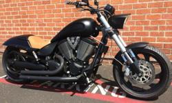 2007 Victory Hammer
Only 408 miles
New fuel pump
Custom built by Southern California Victory
Matte Black Paint done by Aggressive Designs
Custom LED taillight built into rear fender.
Custom black pipes
Custom bars, grips, pegs, mirrors
S&S 106"