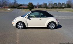 2007 VOLKSWAGEN BEETLE CONVERTIBLE
This beautiful little Drop Top is ready for Spring Break or the best High School Graduation present ever!!!! Outstanding gas mileage makes this baby a blast at the beach, class or work as a daily driver. New NC