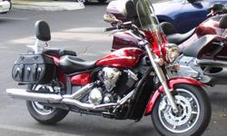 For sale 2007 Yamaha V-Star 1300 V-Twin Cruiser- low mileage of 2650- purchased new as leftover from local dealer in 2010. Extras include Edge Hardshell -leatherette saddlebags w/detach locking mounts; Memphis Shades "Fats" 19" windshield w/detach mounts;