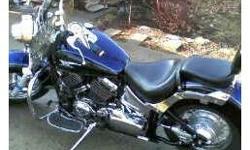 07 yamaha vstar blue and sliver crome very nice bike and very clean store inside.