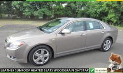 ***SPECTACULAR*** This Malibu comes equipped with TWO TONE BLACK AND BROWN LEATHER INTERIOR, WOODGRAIN TRIM, DUAL POWER HEATED SEATS, POWER SUNROOF, ON*STAR, ADJUSTABLE PEDALS, FOG LIGHTS, LEATHER WRAPPED STEERING WHEEL, BLUETOOTH HOOKUP, PADDLE SHIFTERS,