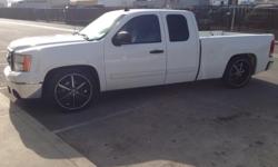 I have a 2008 gmc sierra 2wd 4.8 v8 engine, it has a 3-5 drop kit, flow master exhaust, 22" black wheels, and brand new tires! Truck has 70k miles on it!