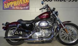 2008 Harley Davidson Sportser 883 Motorcycle for sale with only 7,217 miles. All stock, no modifications, nice clean bike. The Crimson Red Sunglow paint shines like new and the chrome is perfect! Get out and ride on this low mileage Harley Davidson for