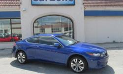 2008 HONDA ACCORD EX-L | TWO DOOR COUPE | Belize Blue Pearl with Black Leather Interior | Sunroof | Heated Seats | AM/FM/6-Disc CD Player with Auxiliary Input | Audio Wheel Controls | Radio Data System | Satellite Radio | Dual Climate Control | Interior