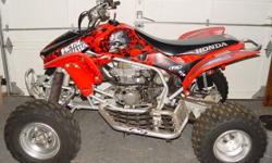 2008 Hondra TRX 450 R
Excellent Condition, 15 hrs on machine, barely used, runs great and very fast.
Extra preformance parts, HRC kit, AC Nuff bars, Renthal Handle bars,
Metal Malitia graphic kit.
Asking $4000.00 /negotiable
Please call (423)817-0818 for