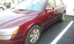 2008 Hyundai Sonata&nbsp;
Mileage: 78396&nbsp;
Engine: V.6 3.3&nbsp;
Exterior Color: Red&nbsp;
Very Clean,&nbsp;
AM/FM/CD player,&nbsp;
Power Windows,&nbsp;
Power Locks,&nbsp;
Cruise Control
ASK US ABOUT OUR SAME DAY GAURANTEED CREDIT APPROVAL!! IF WE