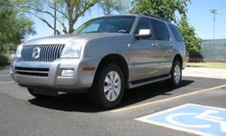 2008 MERCURY MOUNTAINEER
* V6 , AWD , 4.0;SOHC , AUTOMATIC TRANS , LEATHER SEATS ..
* POWER SEATS / WINDOWS / LOCKS / MIRRORS , FOG LAMPS ..
* THIRD ROW , SIDE AIR BAGS & MORE ....
** NEW TIRES & WELL MAINTAINED WITH ... 41.600 MILES **...
..* NO SALES