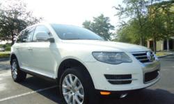 CONTACT ME ONLY AT : rodney23.brown@yahoo.com
2008 VOLKSWAGON TOUAREG AWD IN WHITE WITH TAN LEATHER INTERIOR,...NONSMOKER,
INCREDIBLY WELL MAINTAINED INSIDE AND OUT! $54K MSRP LOADED WITH NAVIGATION,
BACK UP CAMERA, SUNROOF, 3RD ROW SEAT, FRONT AND REAR