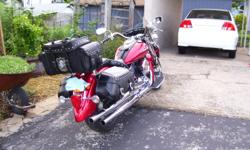 Yahama accessories-tank bib,running lights,passenger floor boards,front fender rail,luggage rack,windshield lowersand repair manual.other accessories kuryakn grips with throttle boss,chubby air kitand luggage bag.Bike has 22,000 miles,would consider trade