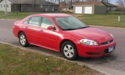 2009 Chevy Impala LT, Certified Pre-Owned, Mileage - 20,775, Automatic V6 3.5 Liter, 4 Speed with Overdrive, Front Wheel Drive, 4 Door, Victory Red Exterior, Tan Cloth Interior, Power Package, Remote Start, Keyless Entry, 4 Wheel Dics Brakes, Front and