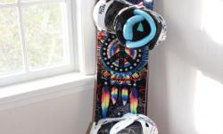 Look no Further if you want an awesome board to upgrade the females equipment in your life!! This is &nbsp;2009 Gypsy 148 set up for a goofy (leads with the right foot) . &nbsp;Colorful snowboard (USED ONLY THREE TIMES) we bought this for our daughter and
