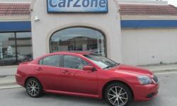 2009 MITSUBISHI GALANT RALLIART | Rave Red Pearl with Black & Grey Two-Tone Leather | Awarded 5-Star safety ratings from the NHTSA, the Mitsubishi Galant received 5-Star ratings from J.D. Power in quality and design. Road & Track credits the Galant ''with