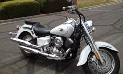 2009 Yamaha V-Star Classic; 650, Pearl white, extremely low mileage! Must sell!!! Please call or text: -- (leave message if no answer)
