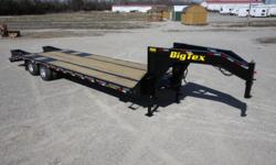 Big Tex Trailers - 102" x 25' + 5' Tandem Dual Axle Gooseneck with 5' Dovetail, Fold Over Ramps and Spare Tire Mount
Big Tex 22GN-25+5
Visit our website at www.CodyTrailers.com for more information
Features:
Safety chains attached w/cold rolled eyelets