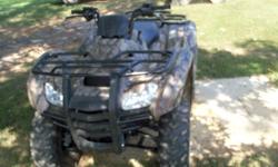 Honda Rancher 4x4, electronic power stearing and power shift. Package deal! Back rack, ramps and cable lock, included.1002 miles. Great condition! Phone: -- &nbsp;or email jlt6375@aol.com