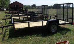 2012 76" x 12' New Gator Trailer
Power assisted rear gate
15" wheels and tires
3500# axle
2x8 treated lumber
a frame tongue
zinc plated jack with a foot
Black electro-static paint top & bottom
http://gallery.me.com/gentry_trailer#100016