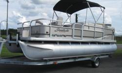 2012 Sweetwater by Godfrey 206F Pontoon Boat. This pontoon is powered by a 2012 Yamaha 50 hp fourstroke engine with 20.8 hours and includes an extended transferable warranty! She is set up for fishing or cruising and features: captains seat, 3 fishing