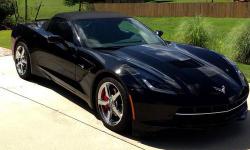 2014 Corvette Stingray Convertible It has 11721 miles on it. Black on black. 6.2L V-8 DI/VVT with 6 speed paddle shift auto transmission. Options include: 3LT preferred equipment grp Wheels chrome aluminum 6 speed paddle shift auto transmission Exhaust,