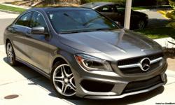 2014 Mercedes Benz CLA250 4-door coupe
Mountain Grey exterior with Ash (gray) interior and Black Ash wood trim
Only 10,200 miles!
Original owner
Turbo Engine
Panorama Sunroof
Sport Package - sport suspension, 18-in AMG wheels, high-performance tires
Rear