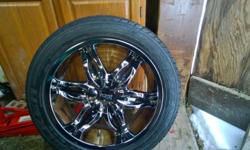 20 Inch rims fits 05 pathfinder. Used still look new. Chrome & Black or Black can be taken off for just chrome. Selling for $500.00 for all 4 rims, tires not included.