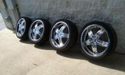 20 inch rims for sale with tires in real good shape plenty tread... A must see. Only about a year old and just wanting to sell since I am getting rid of the vehicle that they were currently on... Check out the pictures below...