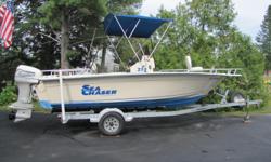21 FT. SEA CHASER CAROLINA SKIFF CENTER CONSOLE FISHING BOAT.115 HP EVENRUDE MOTOR,AND TRAILER.
BOAT MOTOR ARE IN EXCELLENT CONDITION, LOW HOURS ON BOTH.VERY WELL MAINTAINED.NEW TIRES ON TRAILER.